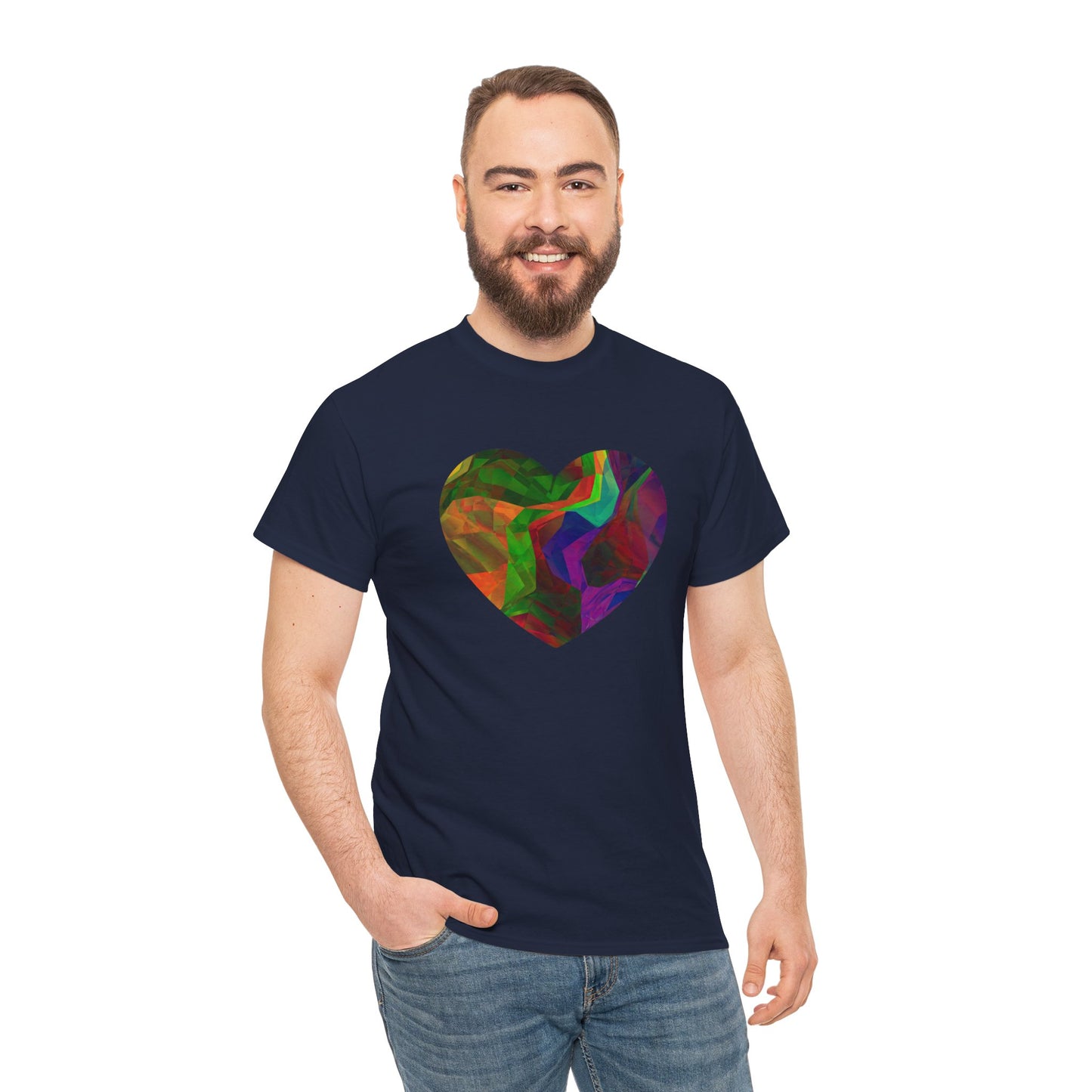 Colorful Heart Abstract Heavy Cotton T-Shirt
