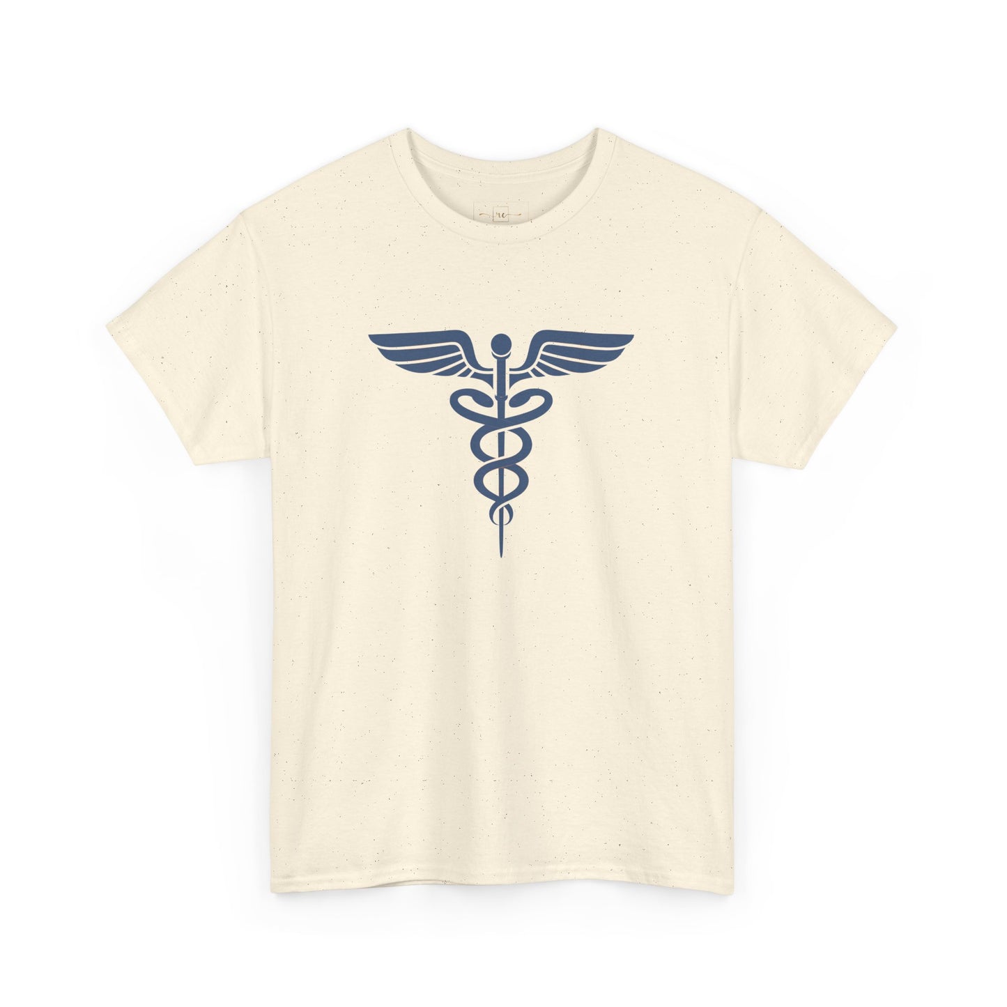 Caduceus Blue Symbol Heavy Cotton T-Shirt