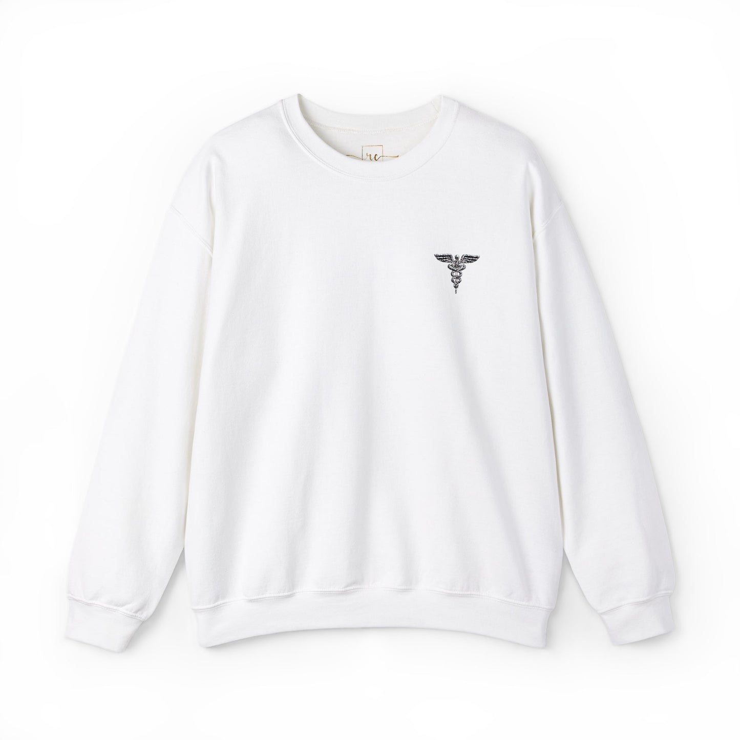 Caduceus Symbol Healthcare Embroidered Crewneck Sweatshirt