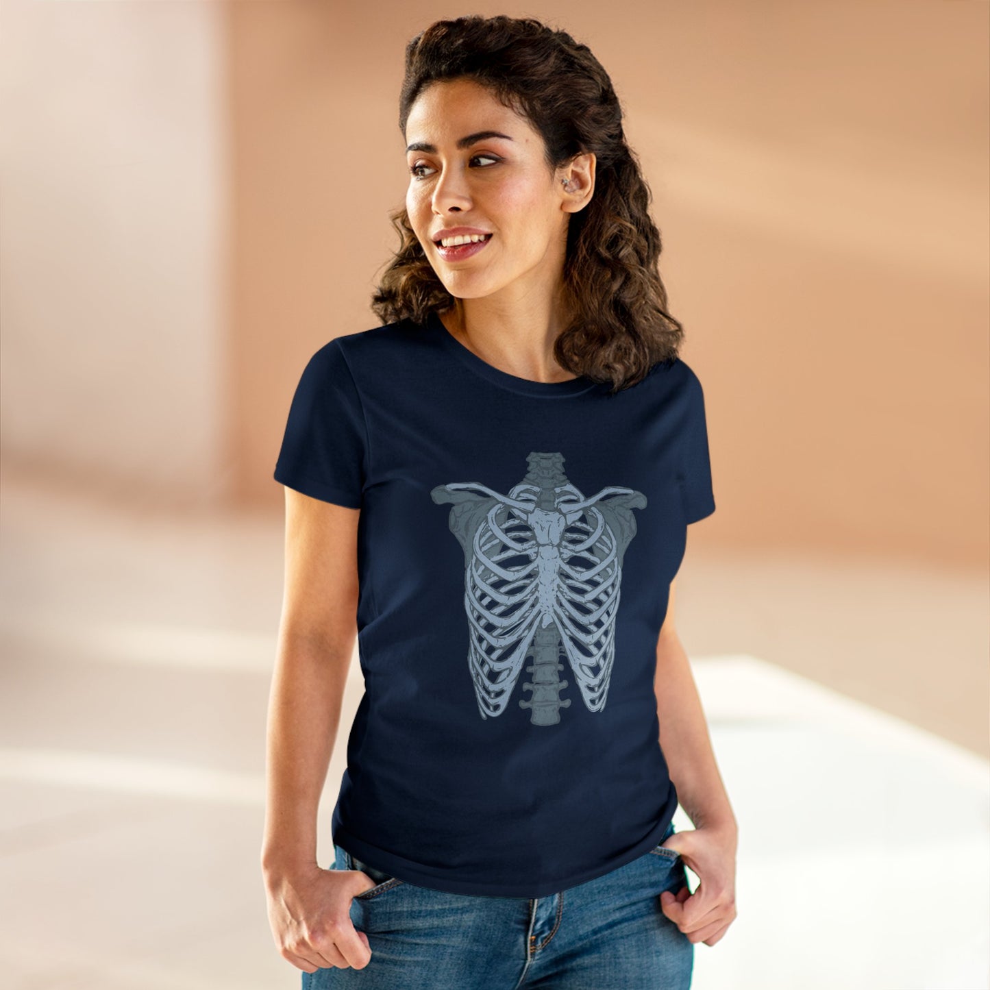 Anatomical Radiology Chest Women's Mid-weight Cotton Tee - Medical