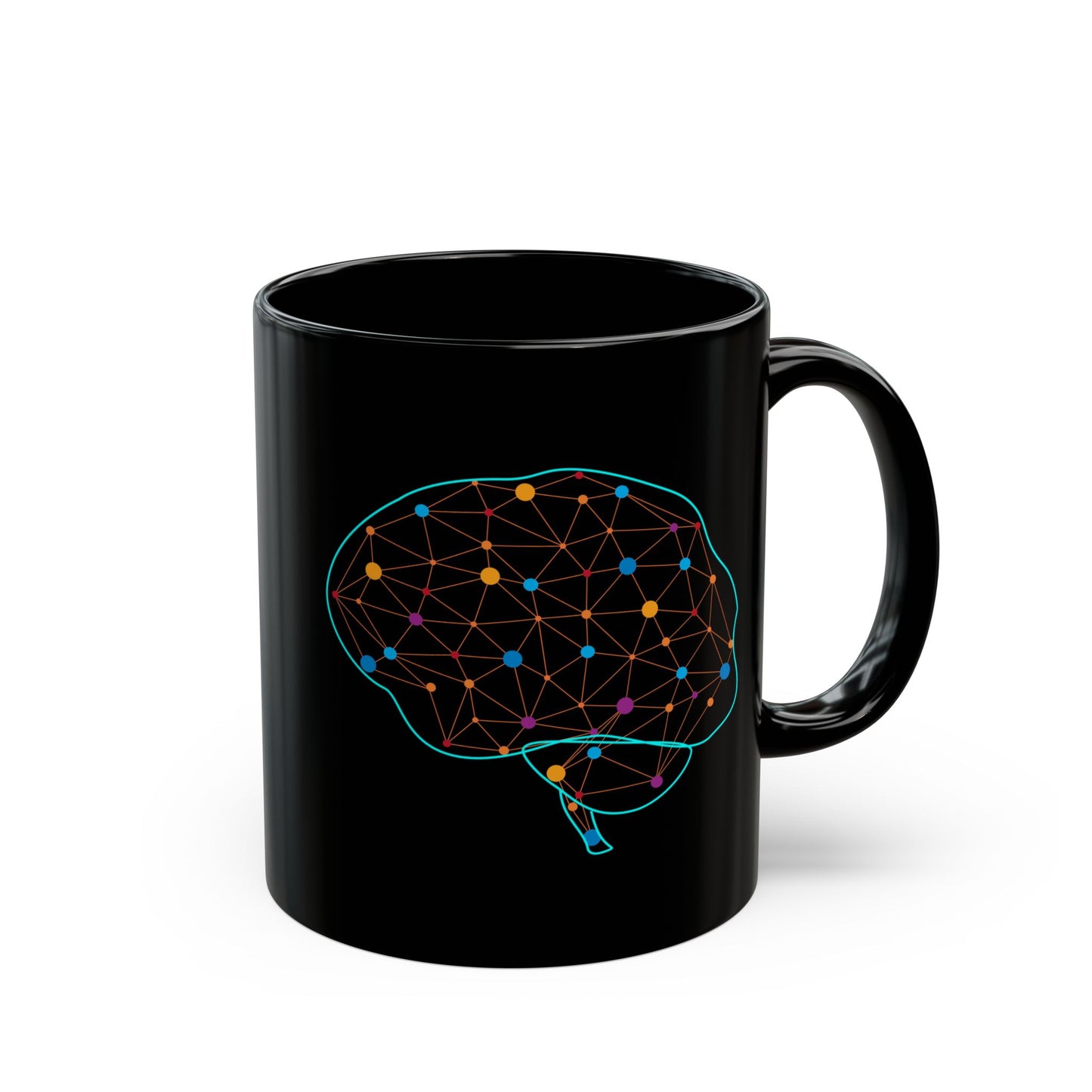 Neurology Brain Art Coffee Mug - Medical Gift for Neurologist, Psychiatrist, Psychologist, Doctor (Black, 11oz & 15oz)