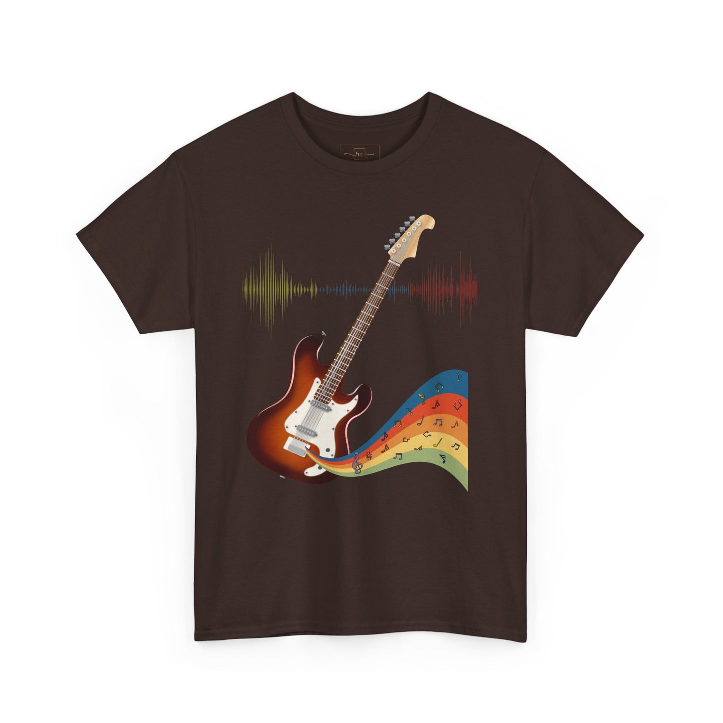 Hippie Guitar Heavy Cotton T-shirt - Rock Music Graphic Tee