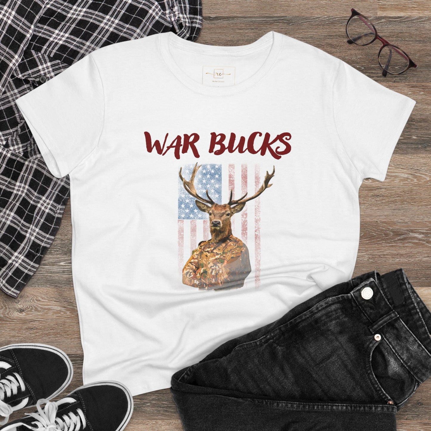 War Bucks Band Women's Mid-weight Cotton Tee - Rock Music Graphic