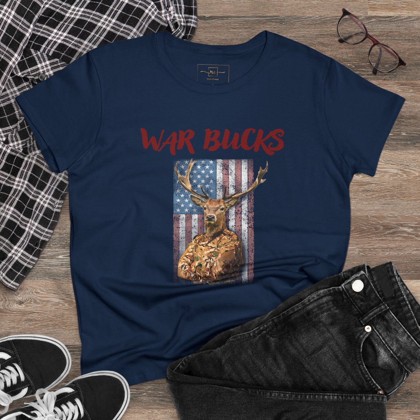 War Bucks Band Women's Mid-weight Cotton Tee - Rock Music Graphic