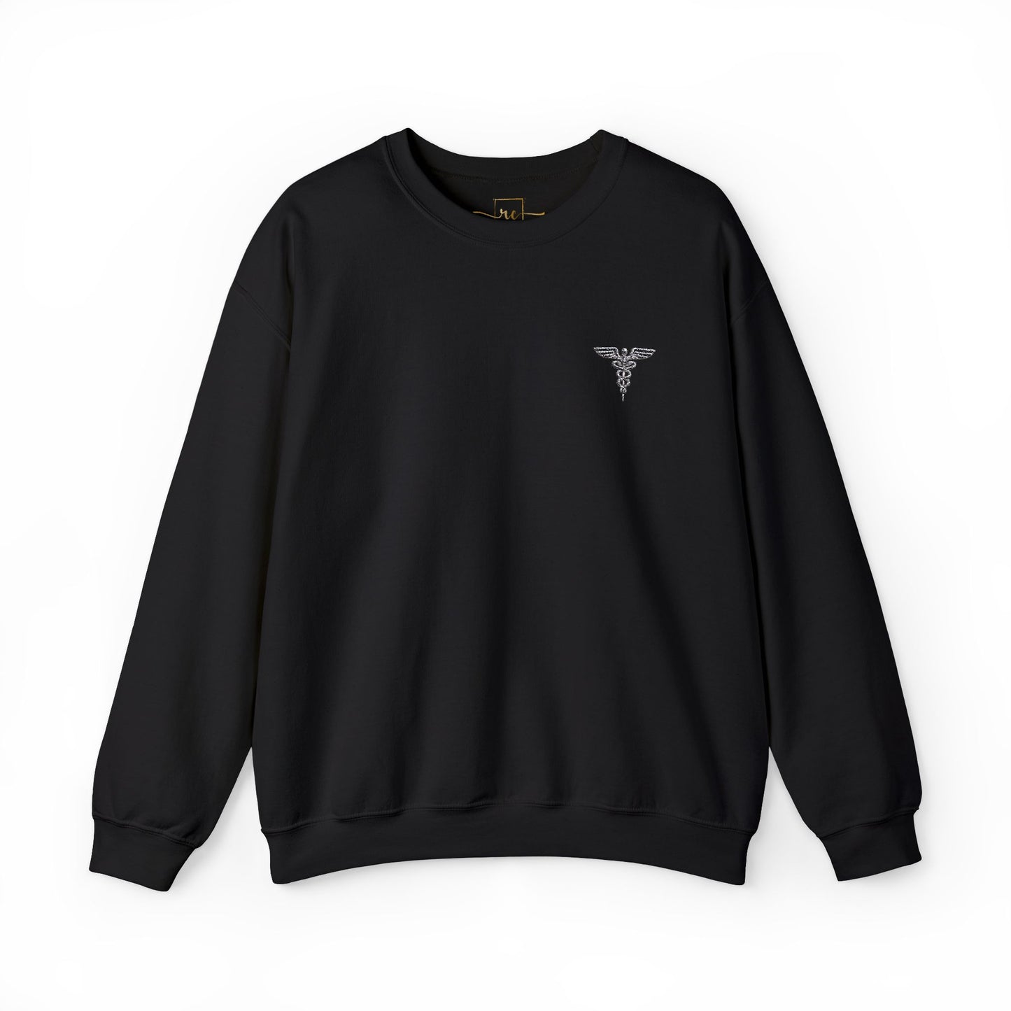 Caduceus Symbol Healthcare Embroidered Crewneck Sweatshirt