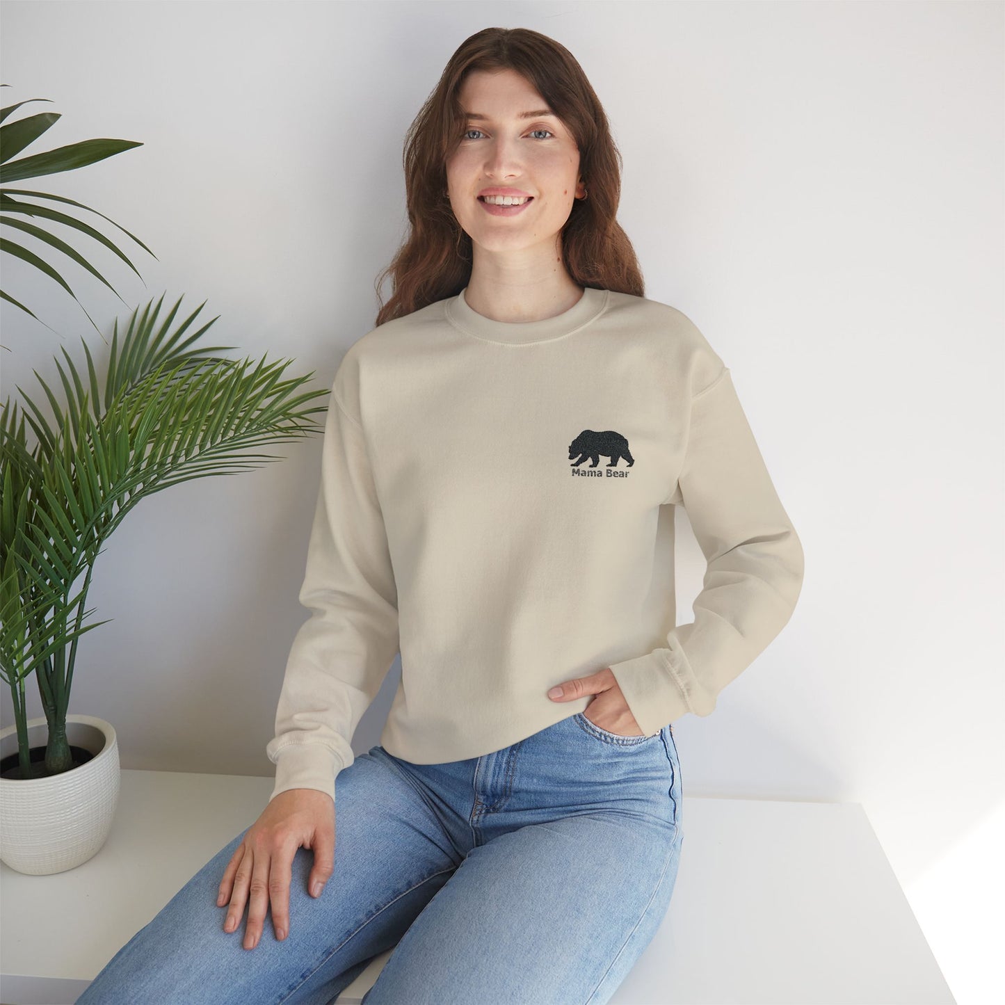 Mama Bear Embroidered Sweatshirt - Cozy, Stylish and Perfect for Moms