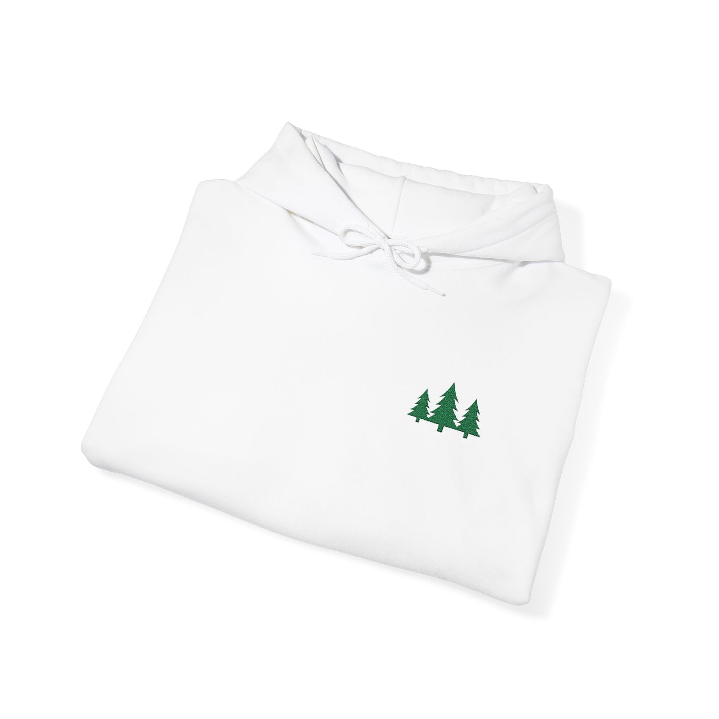 Pine Trees Embroidered Hooded Sweatshirt