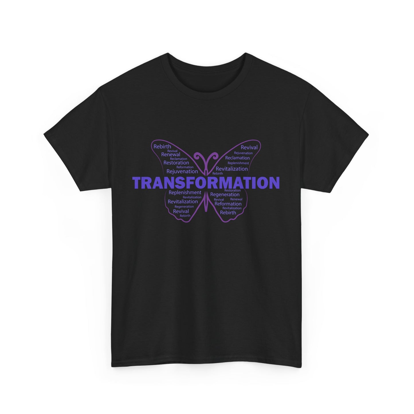 Transformation Heavy Cotton T-Shirt - Word Art Typography Wellness Graphic