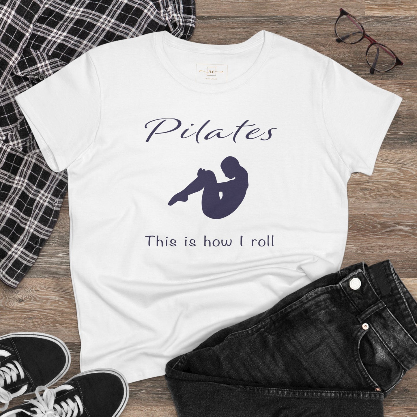 Pilates How I Roll Women's Mid-weight Cotton Tee - Wellness Fitness Health