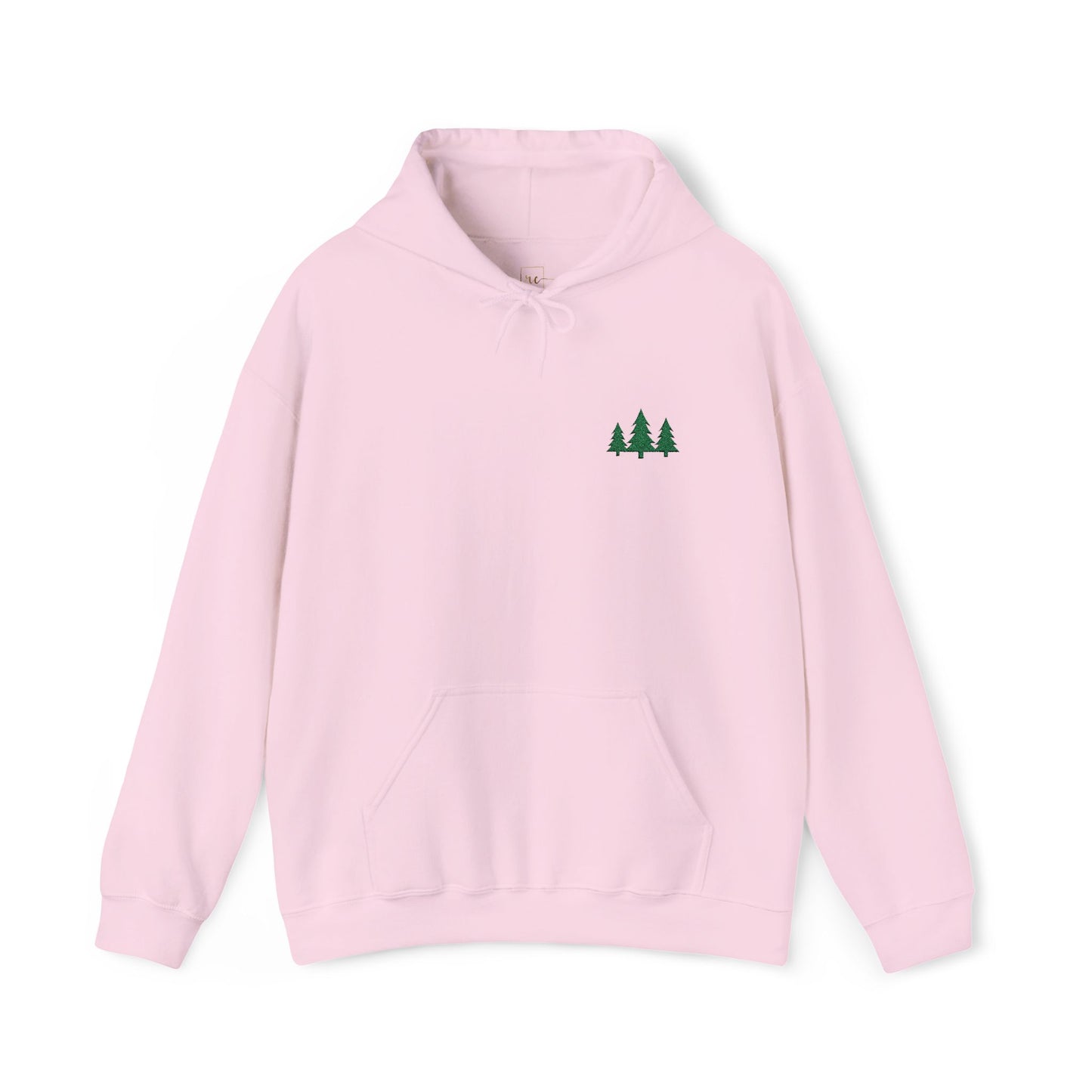 Pine Trees Embroidered Hooded Sweatshirt