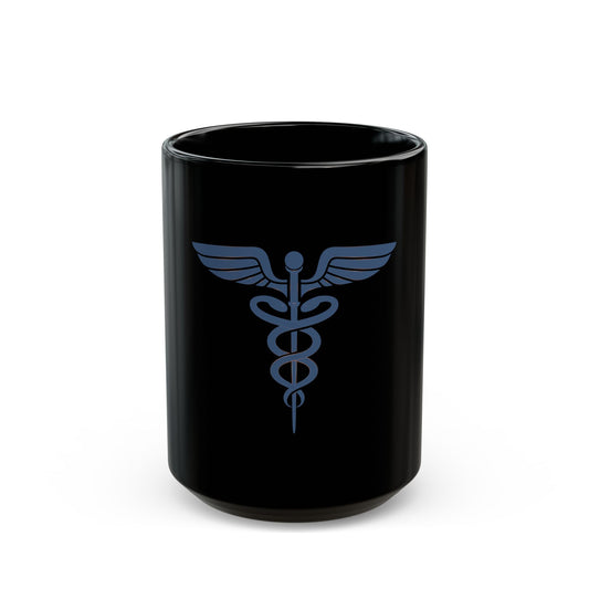 Caduceus Blue Symbol Black Mug (11oz, 15oz) - Medical