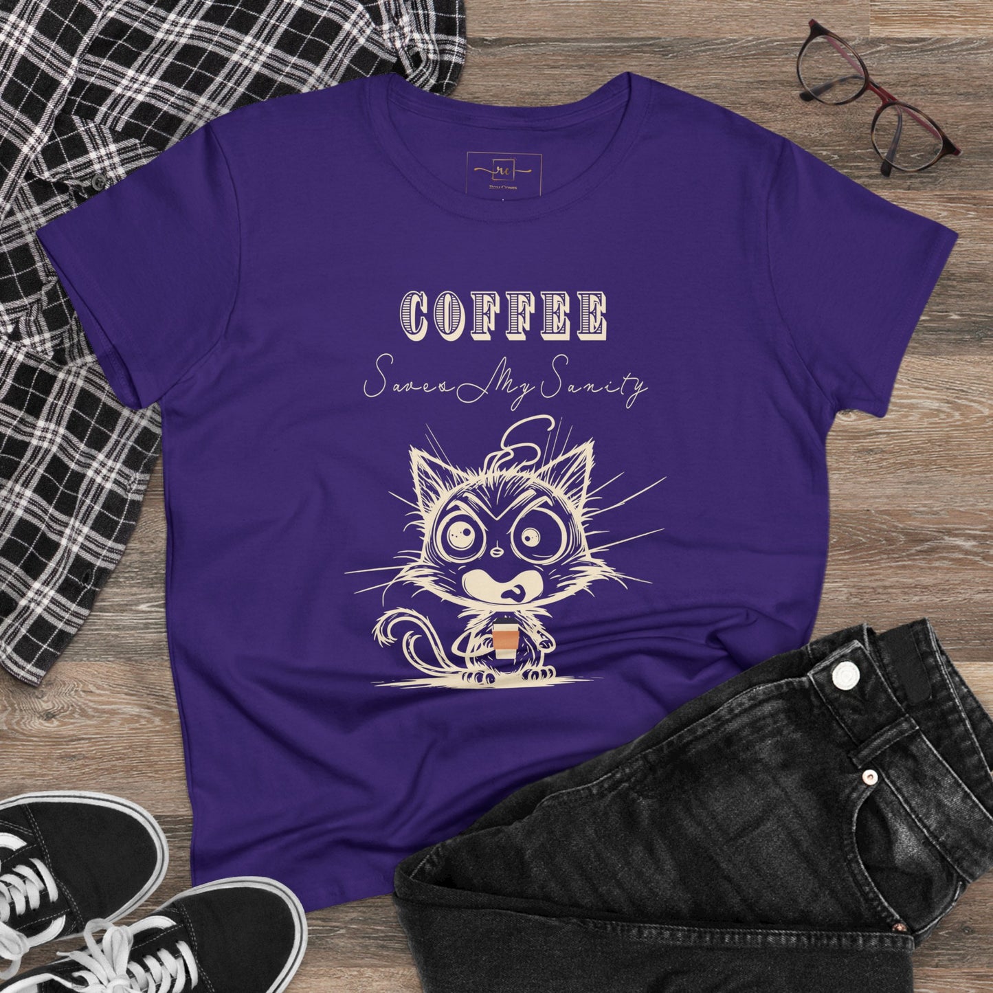 Wellness Coffee Brain Fuel Mental Health Women's Mid-weight Cotton Tee - Mental Health Humor