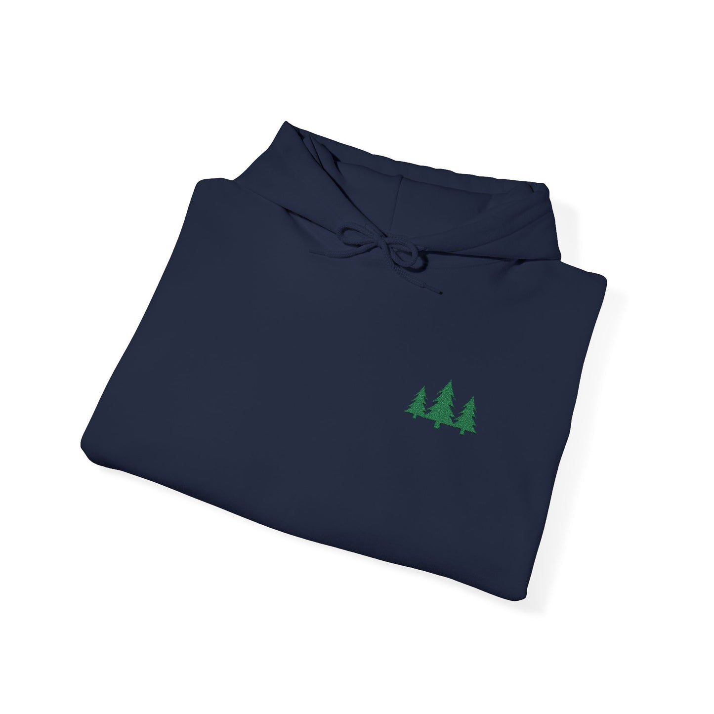 Pine Trees Embroidered Hooded Sweatshirt