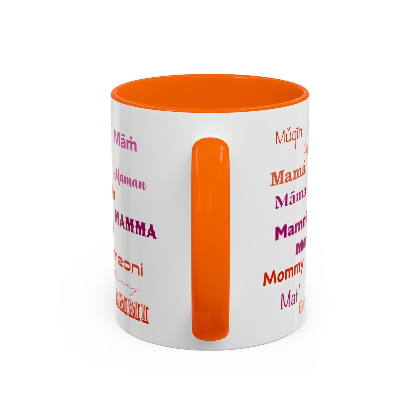 Mom Groovy Heart Mug - “Mom” in Different Languages - Universal Language of Love - Gift for Moms, New Moms, Mother's Day, Birthday, Valentine’s Day - Modern & Stylish Ceramic Mug with Color Inside (11oz, 15oz)
