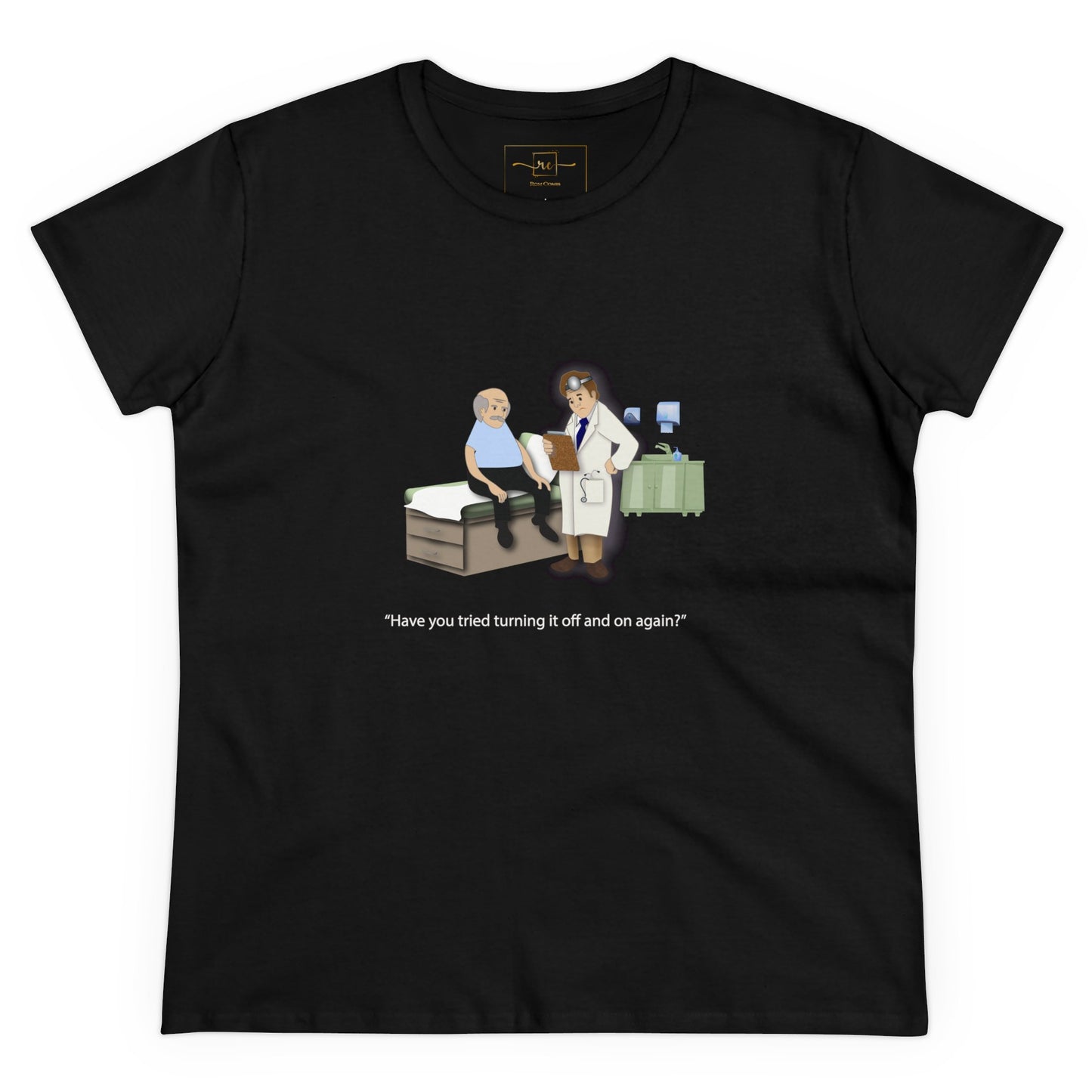 On and Off Women's Midweight Cotton Tee - Medical Humor