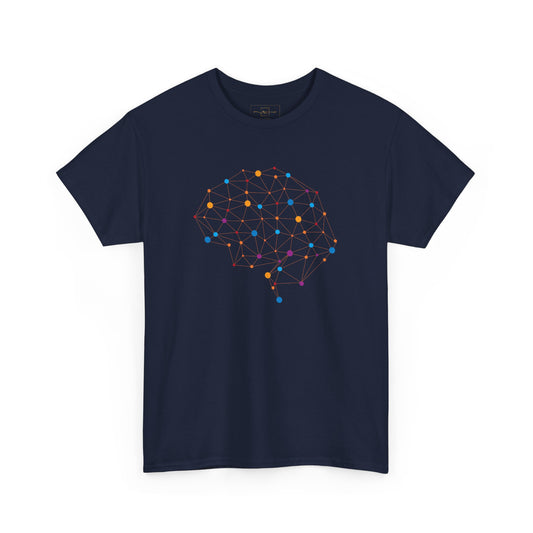 Abstract Brain Heavy Cotton T-Shirt - Colorful Medical Art