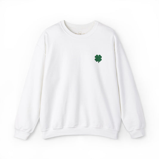 Four Leaf Clover Embroidered Sweatshirt - Symbol of Good Luck