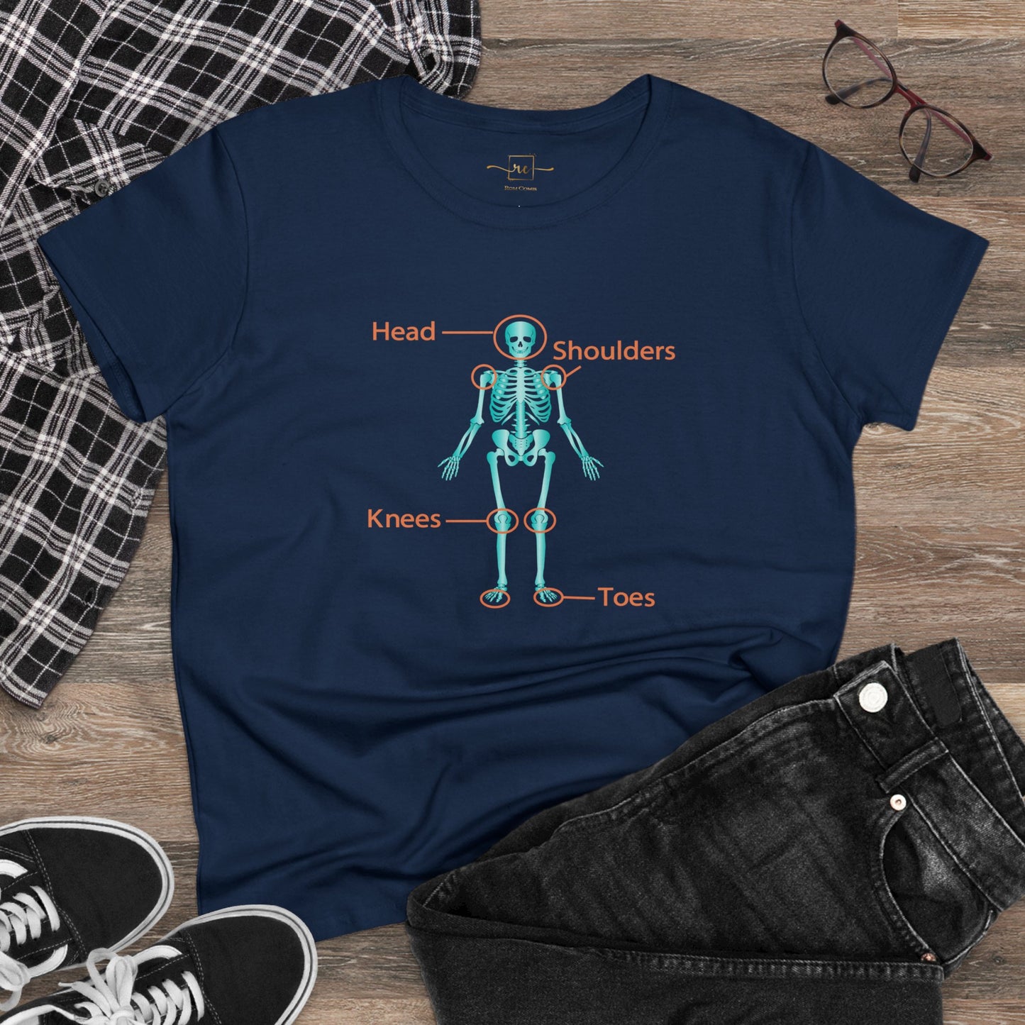 Ortho Skeleton Women's Mid-weight Cotton Tee -  Medical Humor