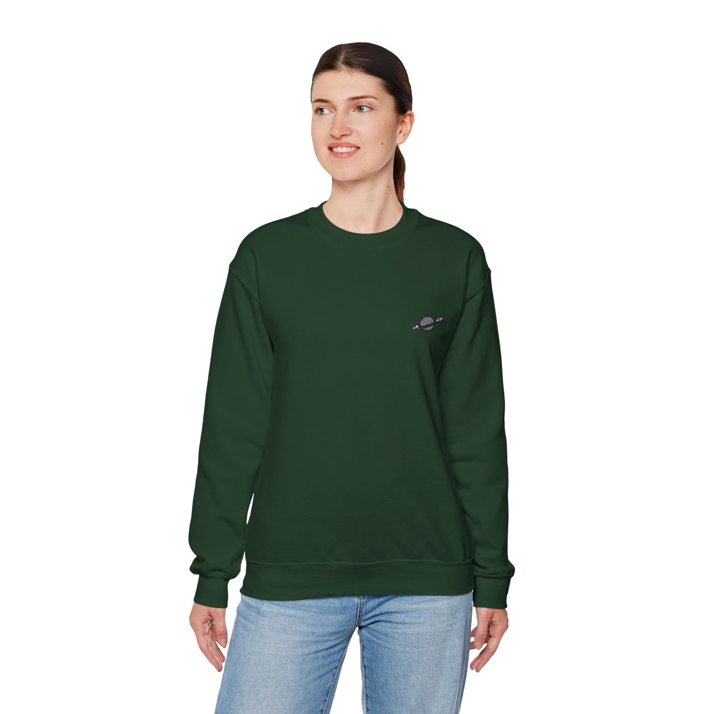 Saturn Planet Embroidered Sweatshirt - Astronomy, Science, Astrology Gift