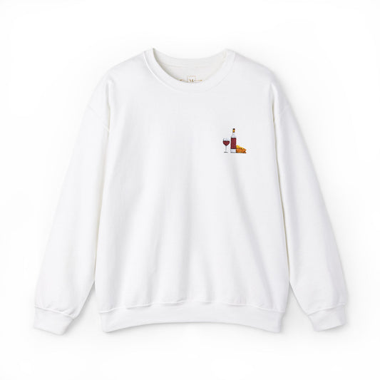 Cheese and Wine Embroidered Sweatshirt