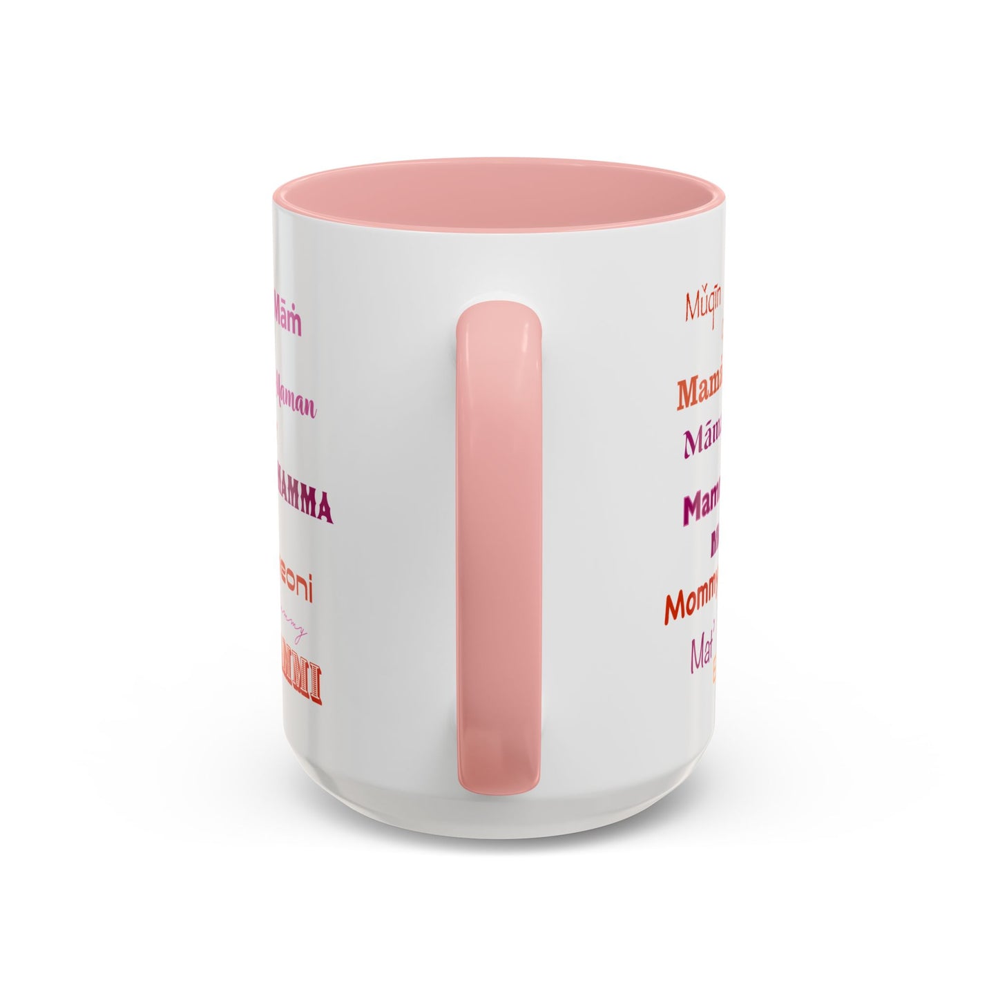 Mom Groovy Heart Mug - “Mom” in Different Languages - Universal Language of Love - Gift for Moms, New Moms, Mother's Day, Birthday, Valentine’s Day - Modern & Stylish Ceramic Mug with Color Inside (11oz, 15oz)