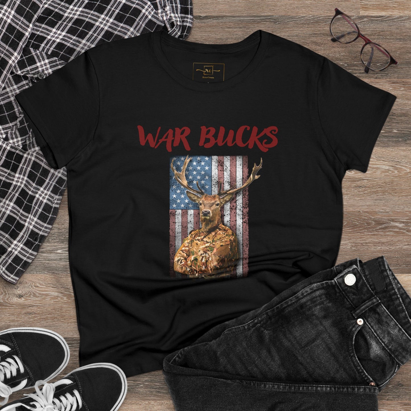 War Bucks Band Women's Mid-weight Cotton Tee - Rock Music Graphic