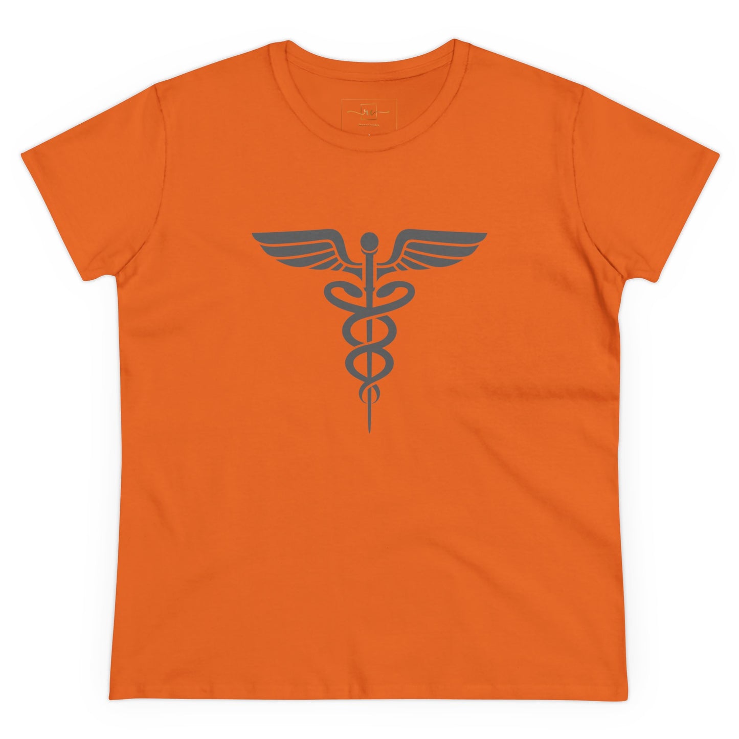 Caduceus Gray Symbol Women's Midweight Cotton Tee - Medical