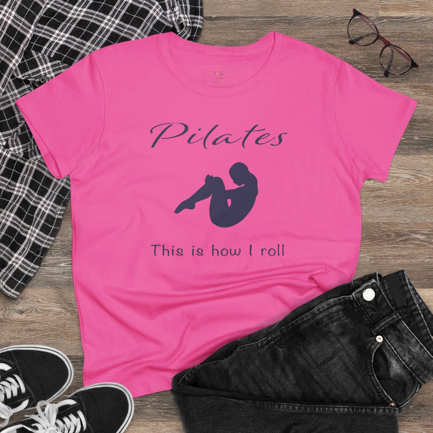Pilates How I Roll Women's Mid-weight Cotton Tee - Wellness Fitness Health