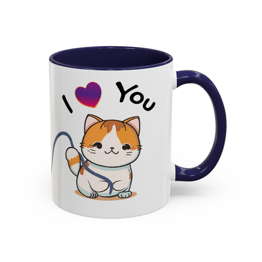 Funny Cat Mom Mug - "Mom? Mom? Mooooom? What? I Love You" - Cute Gift for Cat Moms, Mothers, New Moms, Mother's Day, Birthday, Valentine’s Day - Ceramic Mug with Color Inside (11oz, 15oz)