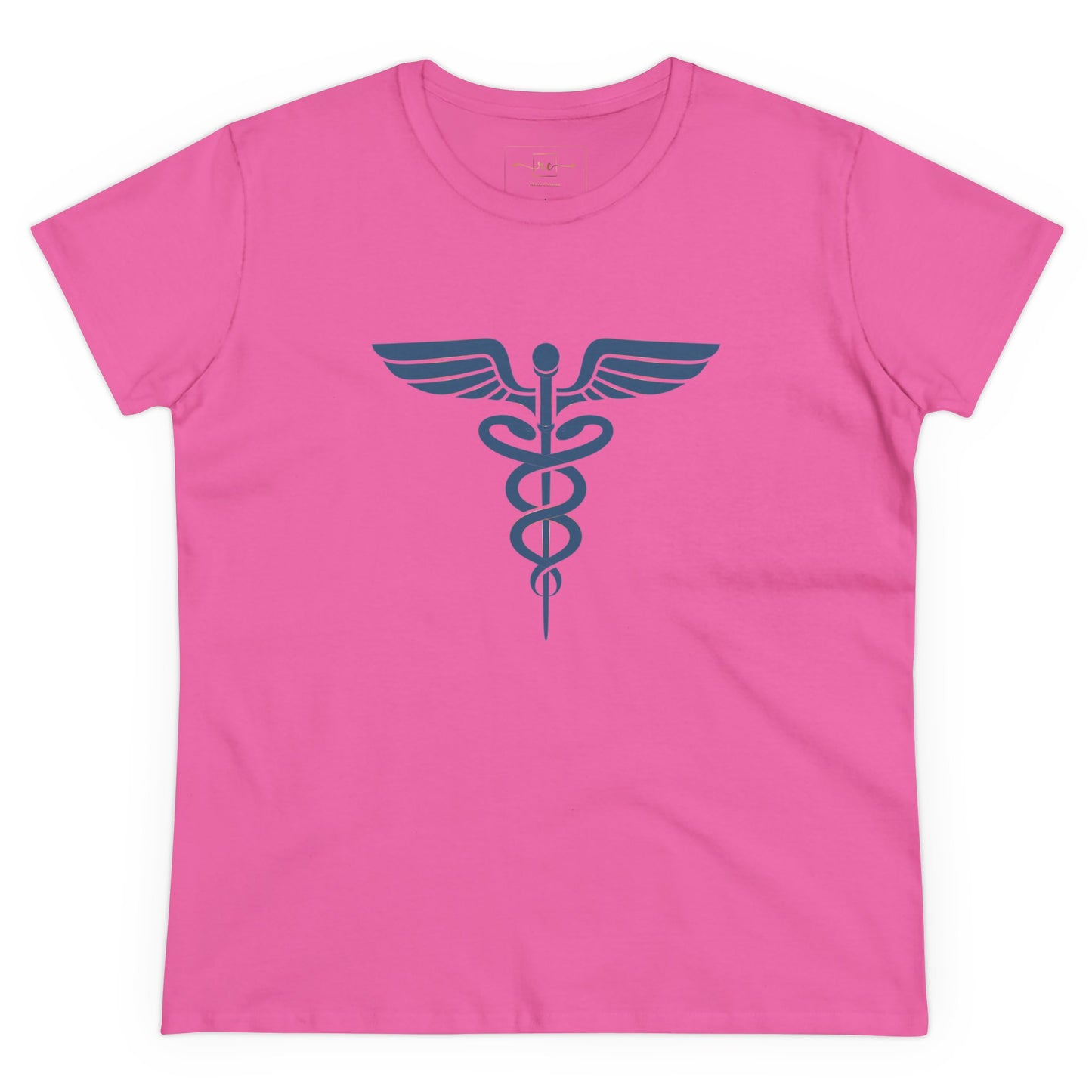 Caduceus Blue Symbol Women's Midweight Cotton Tee - Medical