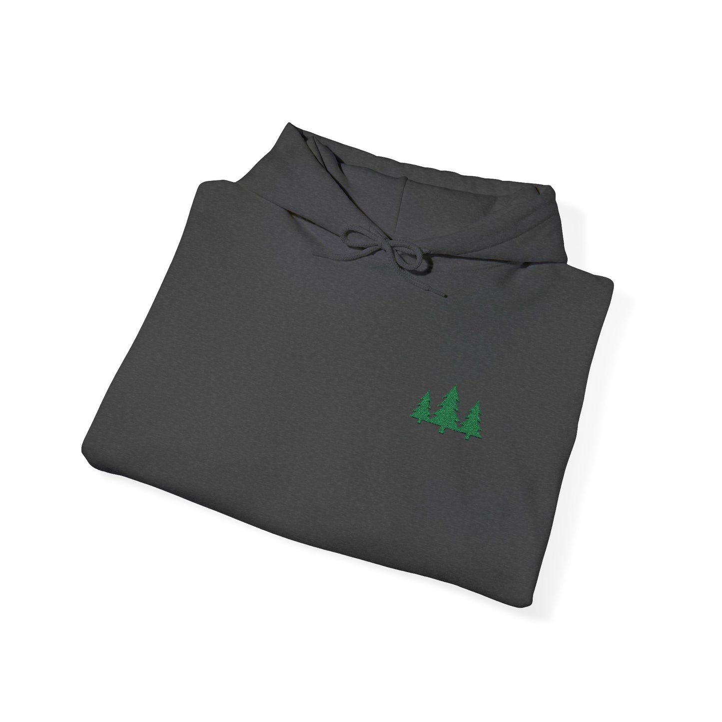 Pine Trees Embroidered Hooded Sweatshirt