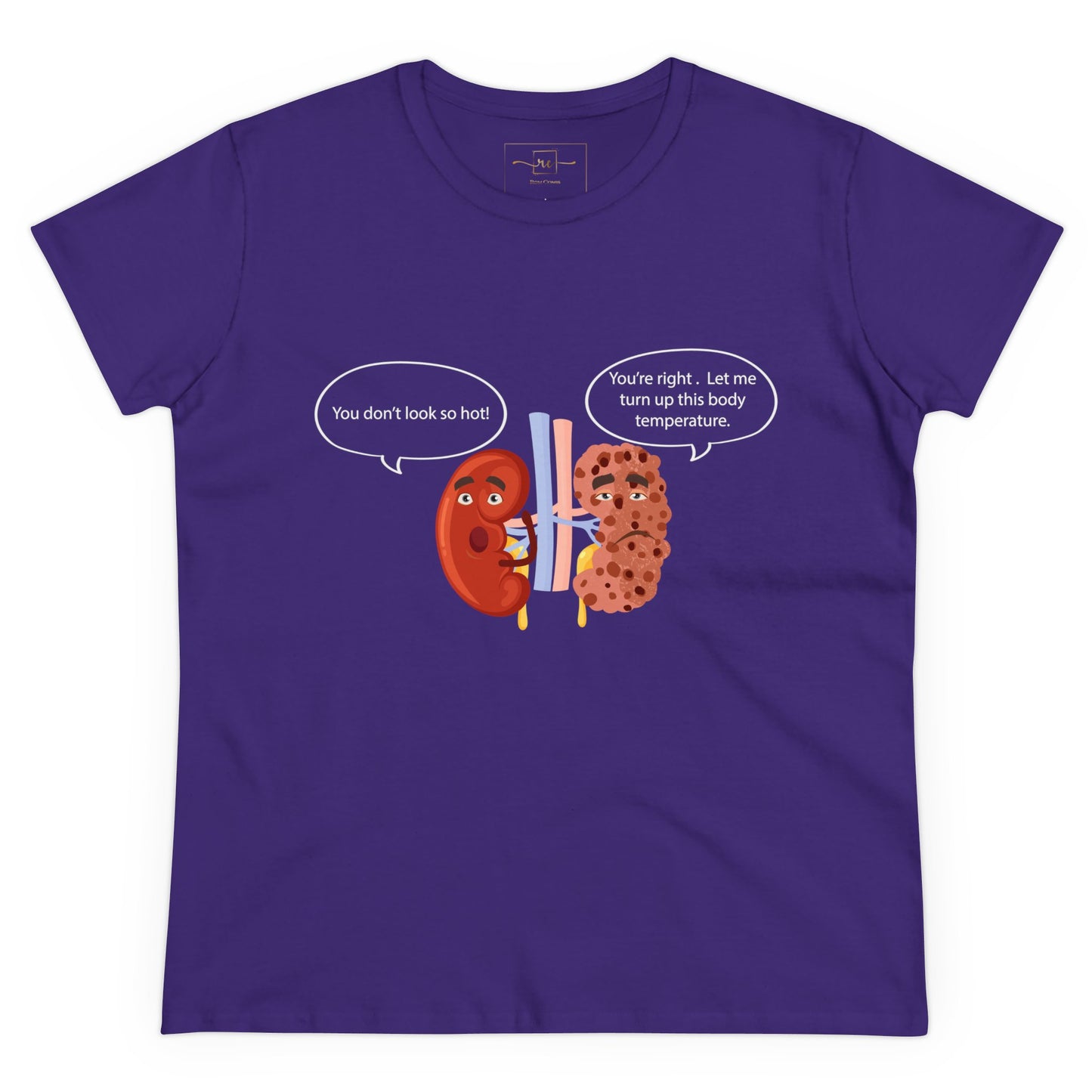 Kidney Sponge Talk Women's Midweight Cotton Tee - Medical Humor