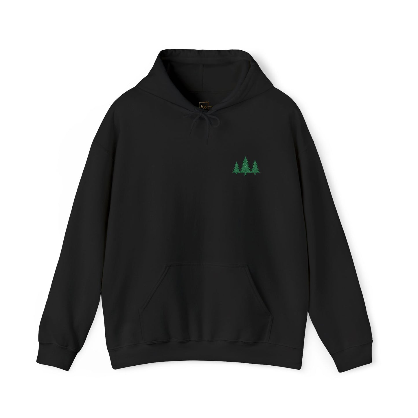 Pine Trees Embroidered Hooded Sweatshirt