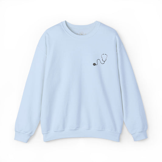 Black Stethoscope Embroidered Sweatshirt For Healthcare Workers