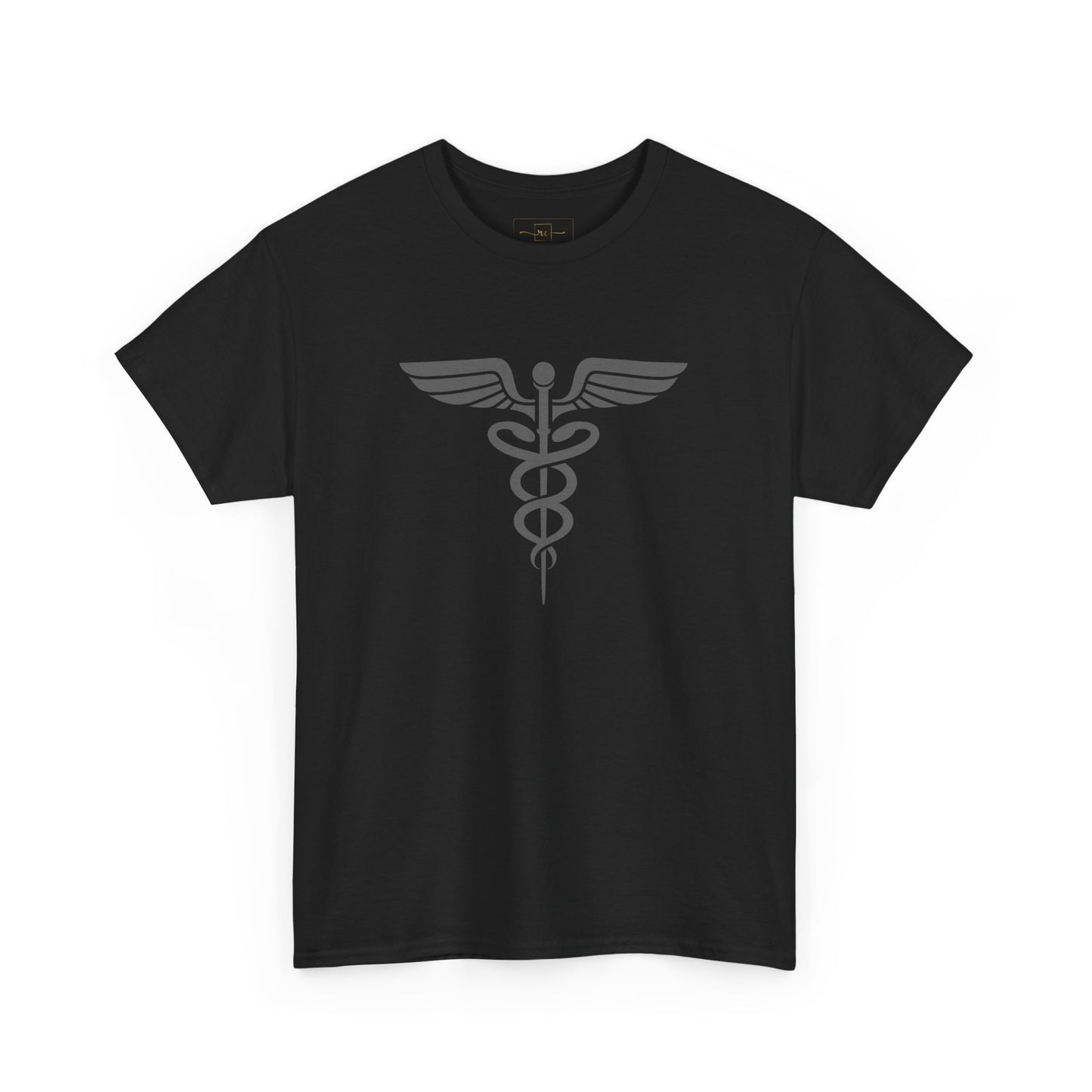 Caduceus Gray Symbol Heavy Cotton T-Shirt