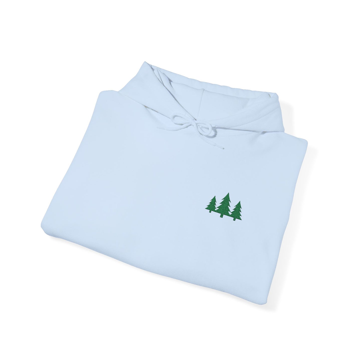 Pine Trees Embroidered Hooded Sweatshirt