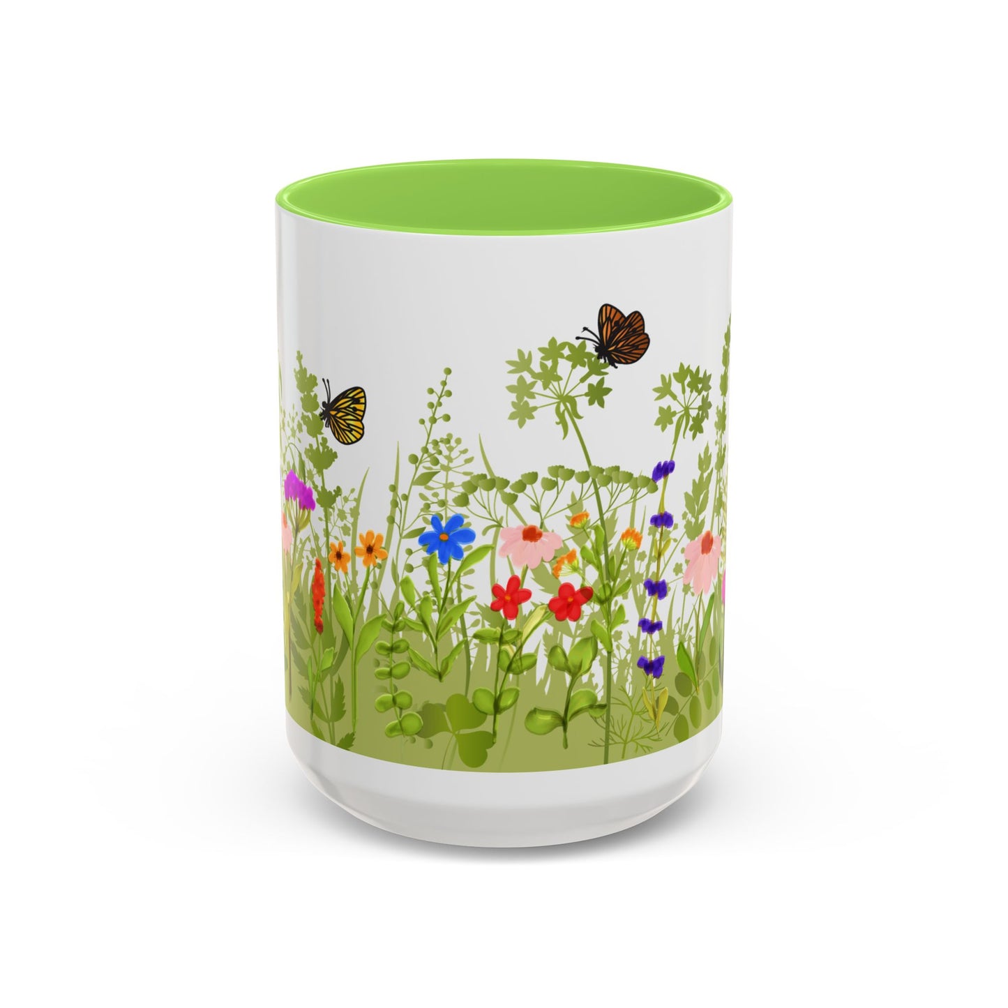 Watercolor Wildflower Mug 2 - Botanical Floral Coffee Mug - Gift for Moms, Gardeners, Art Lovers, Spring & Easter - Ceramic Mug with Color Inside (11oz, 15oz)