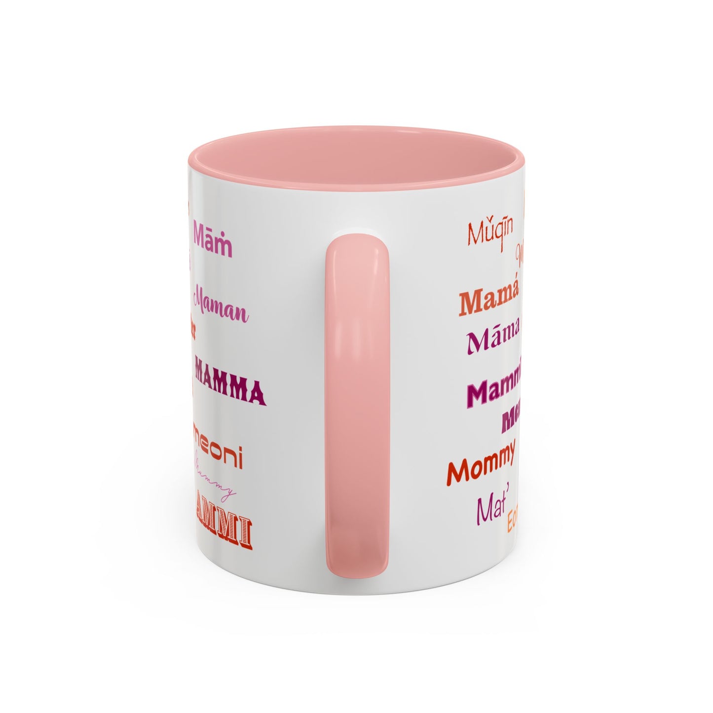 Mom Groovy Heart Mug - “Mom” in Different Languages - Universal Language of Love - Gift for Moms, New Moms, Mother's Day, Birthday, Valentine’s Day - Modern & Stylish Ceramic Mug with Color Inside (11oz, 15oz)