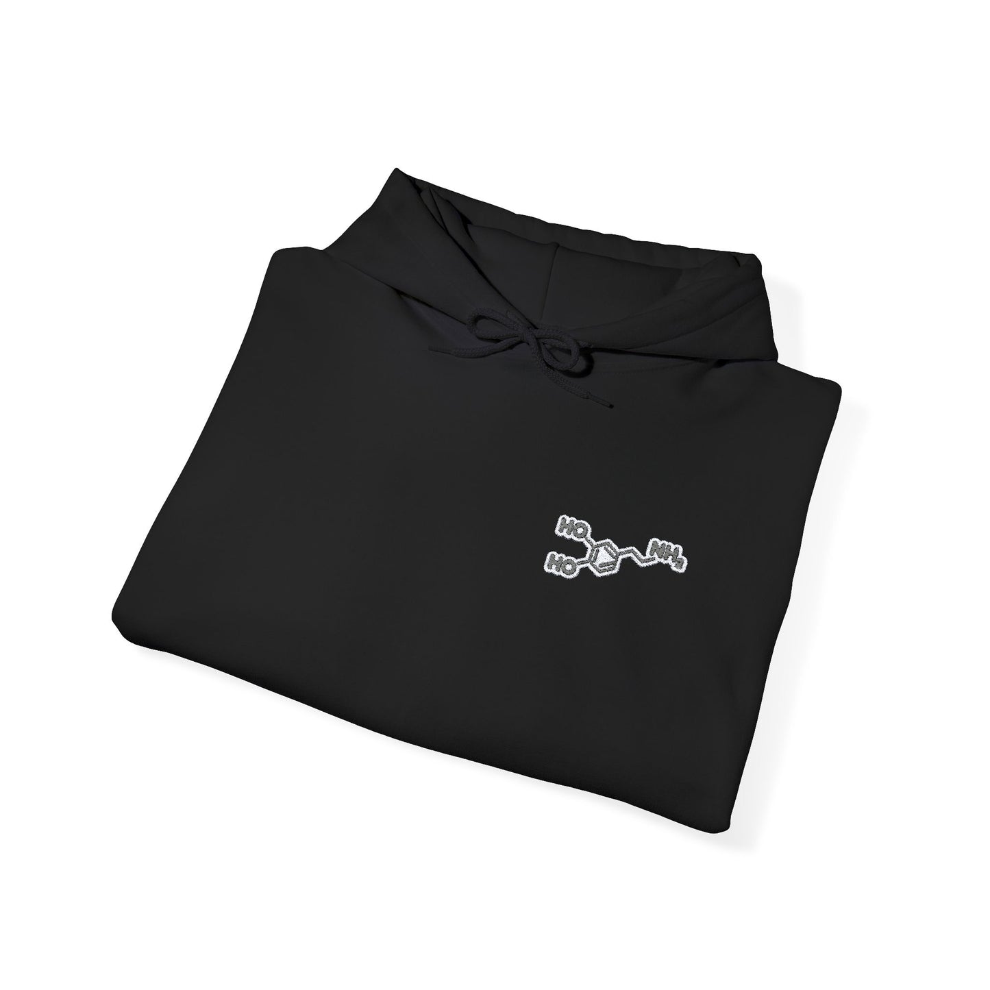 Dopamine Symbol Embroidered Hoodie for Science Nerds