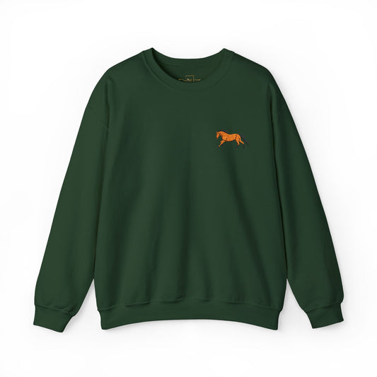 Brown Thoroughbred Horse Embroidered Sweatshirt