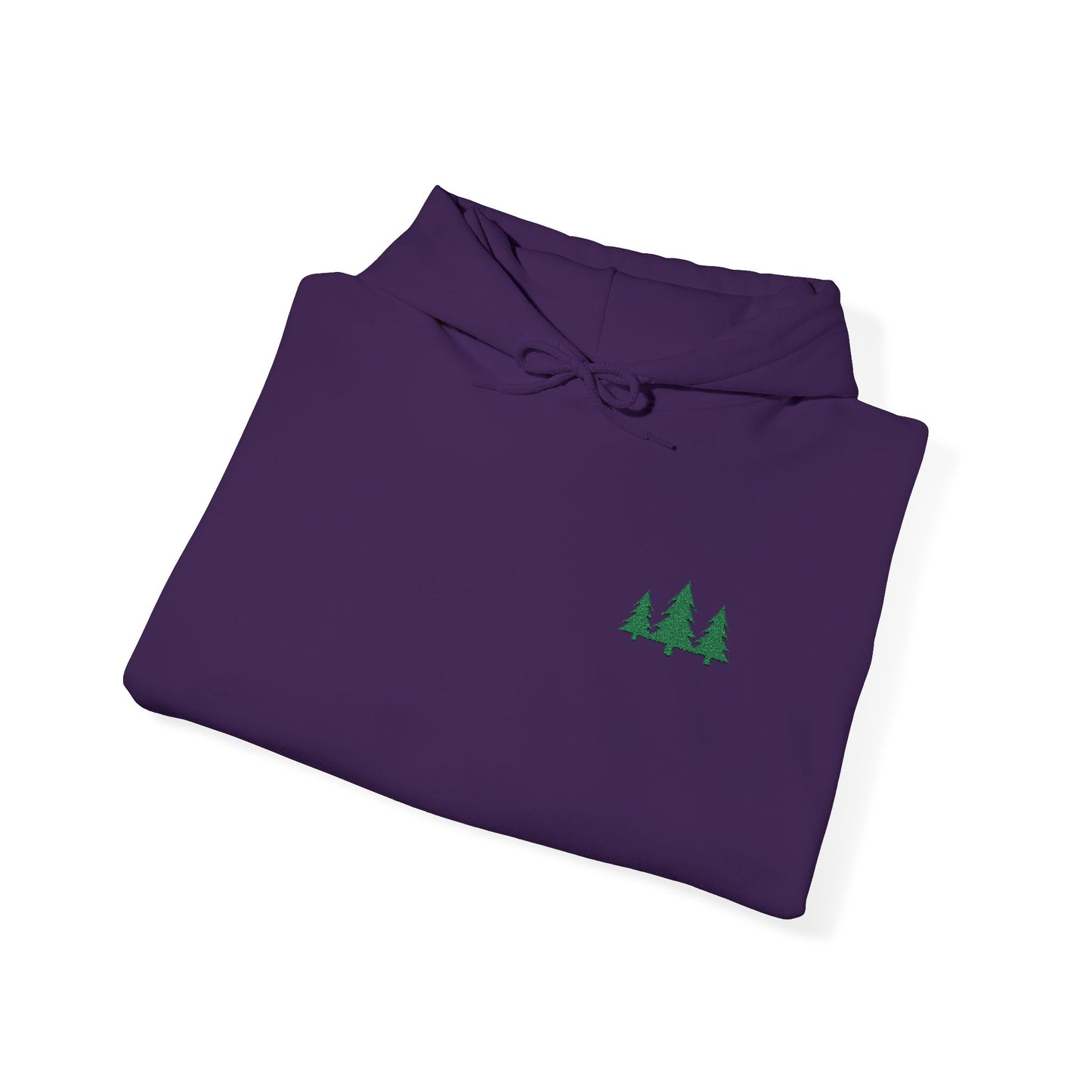 Pine Trees Embroidered Hooded Sweatshirt