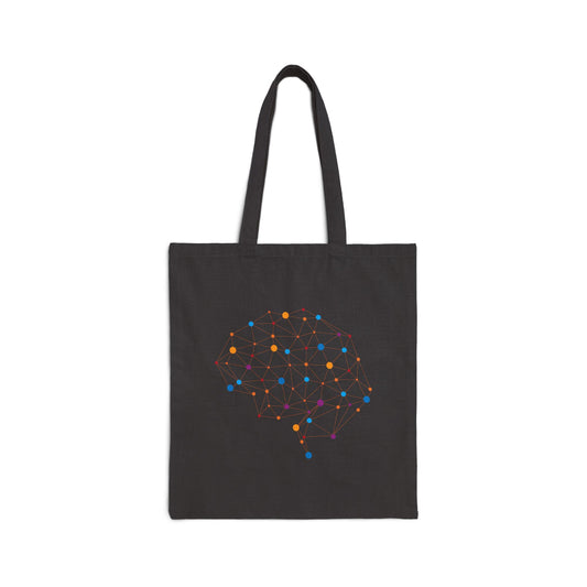 Abstract Brain Cotton Canvas Tote - Colorful Medical Art